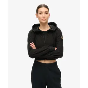 Damska polarowa bluza z kapturem na zamek Superdry Sport Tech Grid image-1