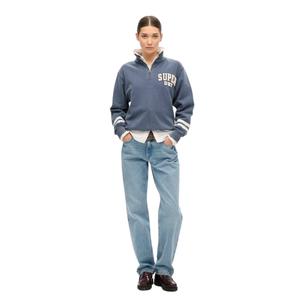 Women's zip-neck sweatshirt with appliqué design Superdry Athletic Essentials image-1