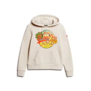 Women's hooded sweatshirt with pattern Superdry LA Vintage Logo image-0