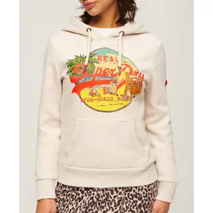 Women's hooded sweatshirt with pattern Superdry LA Vintage Logo image-1