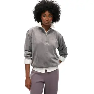 Women's half-zip velvet sweatshirt Superdry Country Club image-1