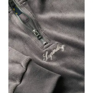 Women's half-zip velvet sweatshirt Superdry Country Club image-5