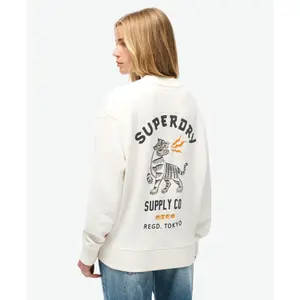 Women's oversized patterned sweatshirt Superdry Workwear image-6