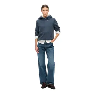 Women's half-brushed logo hoodie sweatshirt Superdry Essential image-0