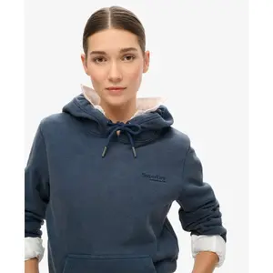 Women's half-brushed logo hoodie sweatshirt Superdry Essential image-3
