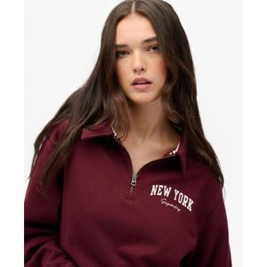 Women's zip-up crew neck sweatshirt Superdry Athletic Essentials image-4