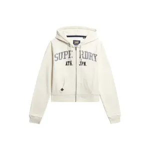 Women's casual cropped zip-up hoodie Superdry Athletic Essentials image-0