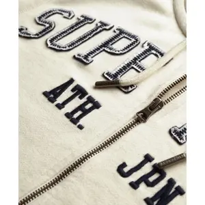 Women's casual cropped zip-up hoodie Superdry Athletic Essentials image-5