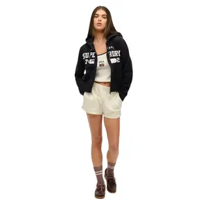Women's casual cropped zip-up hoodie Superdry Athletic Essentials image-1