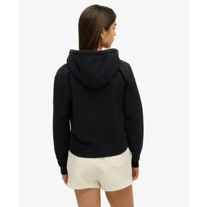 Women's casual cropped zip-up hoodie Superdry Athletic Essentials image-3