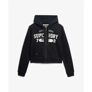 Women's casual cropped zip-up hoodie Superdry Athletic Essentials image-0