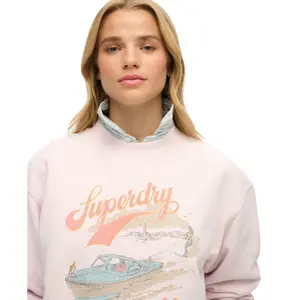 Sweatshirt largo com padrão para mulher Superdry Souvenir image-4