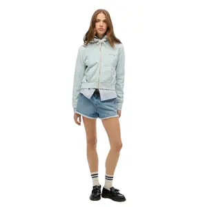 Women's cropped zip-up hoodie with logo Superdry Essential image-2