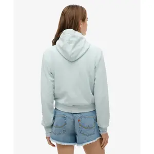 Women's cropped zip-up hoodie with logo Superdry Essential image-3