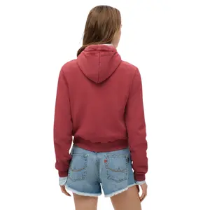 Women's cropped zip-up hoodie with logo Superdry Essential image-3