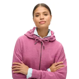 Sweatshirt com capuz zipado tingido para mulher Superdry Logo Essential image-4