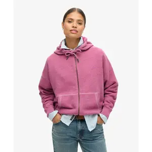 Sweatshirt com capuz zipado tingido para mulher Superdry Logo Essential image-2