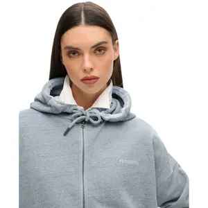 Sweatshirt com capuz zipado tingido para mulher Superdry Logo Essential image-4