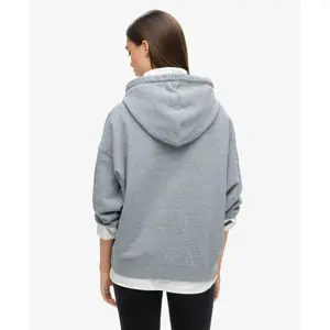 Sweatshirt com capuz zipado tingido para mulher Superdry Logo Essential image-3