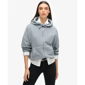 Sweatshirt com capuz zipado tingido para mulher Superdry Logo Essential image-2