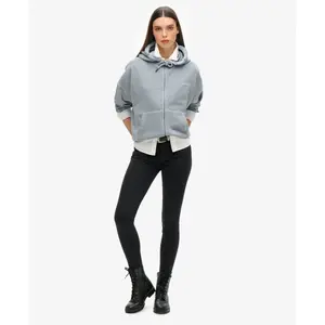 Sweatshirt com capuz zipado tingido para mulher Superdry Logo Essential image-1