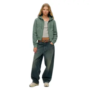 Women’s zip-up cropped hoodie Superdry Athletic Essentials image-2