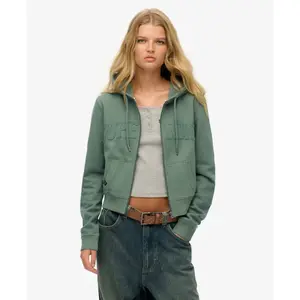 Women’s zip-up cropped hoodie Superdry Athletic Essentials image-1