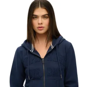 Women's full zip hoodie Superdry Athletic Tonal Crop image-4