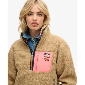 Damen Fleecejacke mit halbem Reißverschluss Superdry Vintage image-4