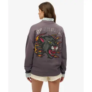 Women's oversized sweatshirt Superdry Old School Tattoo image-4