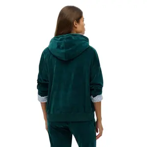 Women's zip-up velvet hoodie Superdry image-0