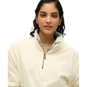 Women's zip-neck velvet sweatshirt Superdry image-0