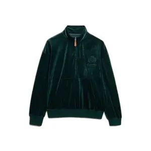 Women's zip-neck velvet sweatshirt Superdry Country Club image-0