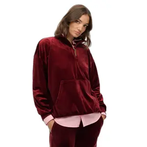 Women's velour zip-up sweatshirt Superdry Country Club image-1