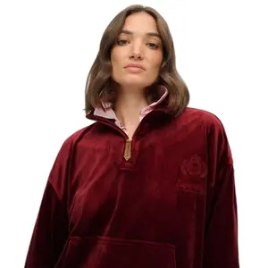 Women's velour zip-up sweatshirt Superdry Country Club image-3