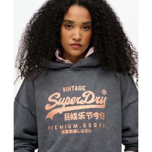 Women's metallic hooded sweatshirt Superdry Vintage Logo image-4