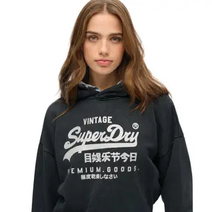 Felpa da donna con cappuccio metallizzato Superdry Vintage Logo image-4