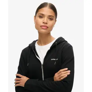 Einfarbiger Damen Hoodie mit Reißverschluss Superdry image-5