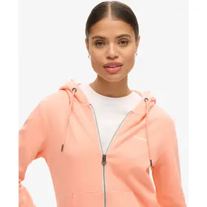 Einfarbiger Damen Hoodie mit Reißverschluss Superdry image-4