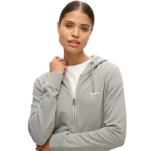 Einfarbiger Damen Hoodie mit Reißverschluss Superdry image-4