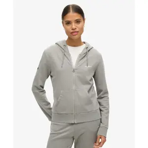Einfarbiger Damen Hoodie mit Reißverschluss Superdry image-2