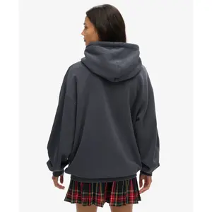 Oversized hoodie met patroon en micrologo voor dames Superdry image-3