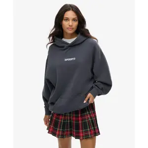 Oversized hoodie met patroon en micrologo voor dames Superdry image-2