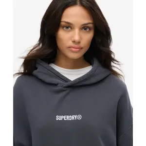 Oversized hoodie met patroon en micrologo voor dames Superdry image-4