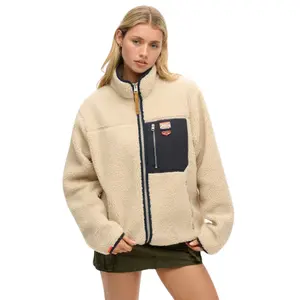Oversized zip-up fleece for women Superdry Retro Vintage image-1
