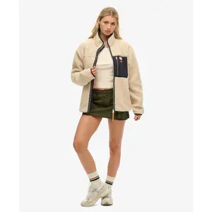 Oversized zip-up fleece for women Superdry Retro Vintage image-3