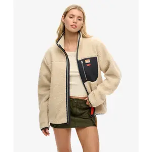 Oversized zip-up fleece for women Superdry Retro Vintage image-2