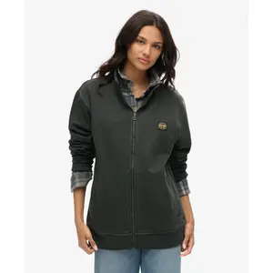 Women's oversized sweatshirt jacket with contrasting stitches Superdry image-1