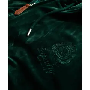 Kurtka dresowa z kapturem, rozpinana, welurowa dla kobiet Superdry Country Club image-1