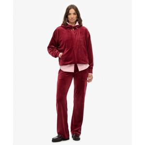 Kurtka dresowa z kapturem, rozpinana, welurowa dla kobiet Superdry Country Club image-1